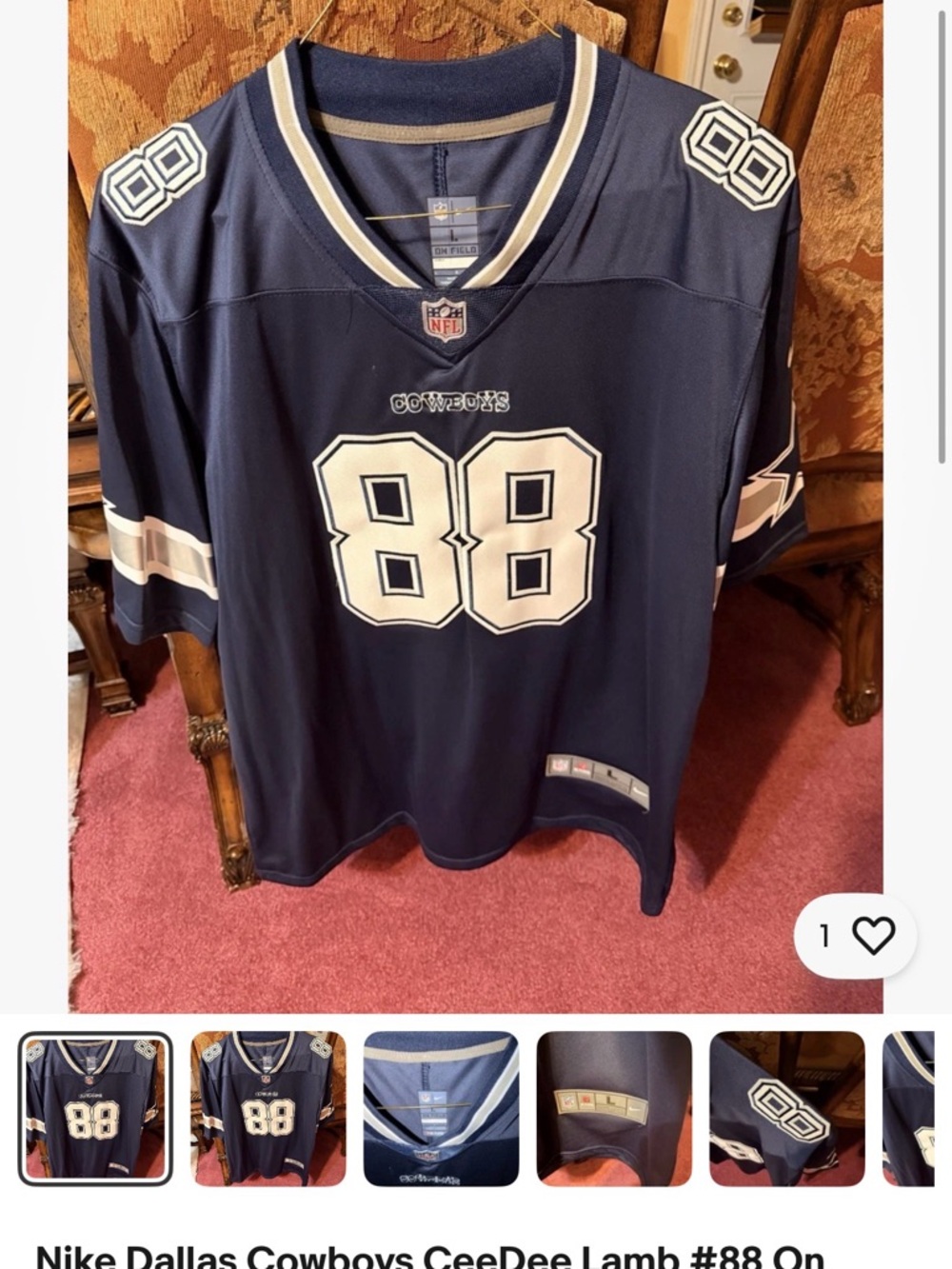 Nike Dallas Cowboys #88 Navy and White Jersey